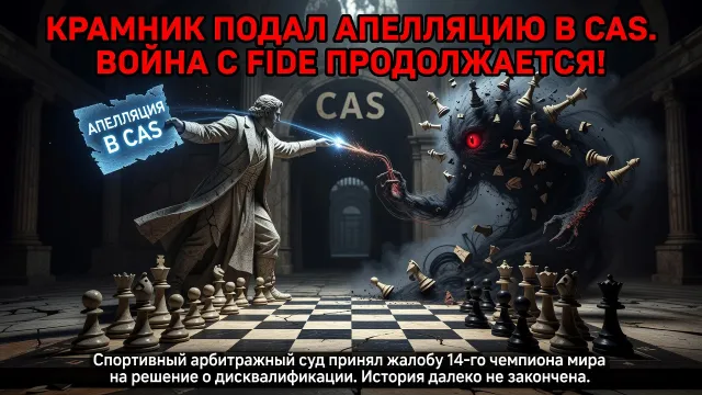 Крамник подал апелляцию в CAS. Война с FIDE продолжается!